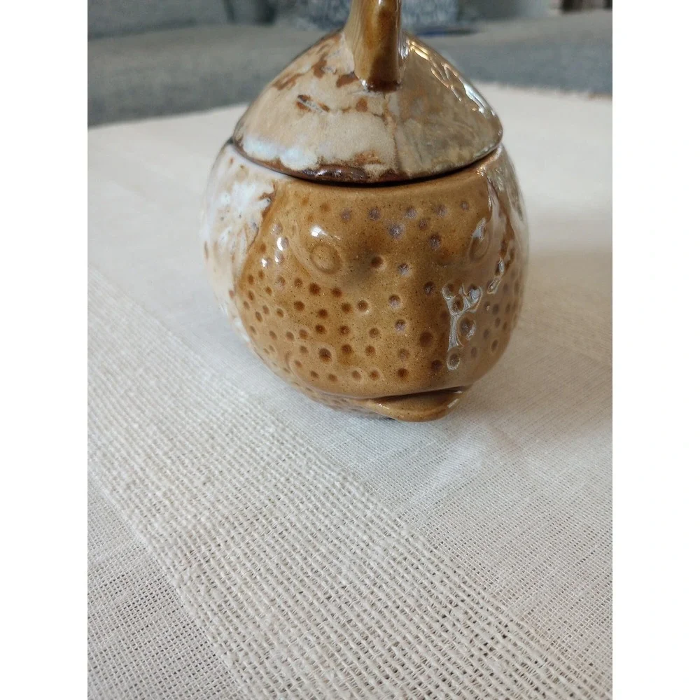 VTG Pier 1 Ceramic Covered Fish Glazed Vessel
